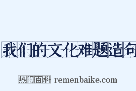 我们的文化难题造句是什么意思的图片